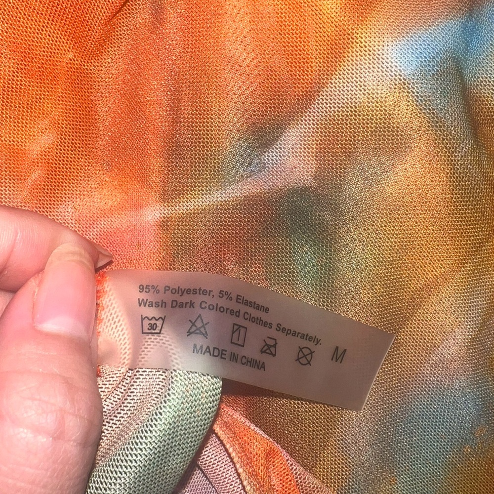SHEIN Vibrant Orange Tie-Dye Swim Cover-Up - Picture 5 of 5